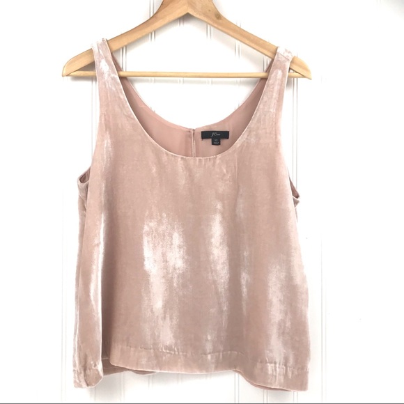 J. Crew Tops - NEW J Crew Pink Velvet Tank Top Size 10
